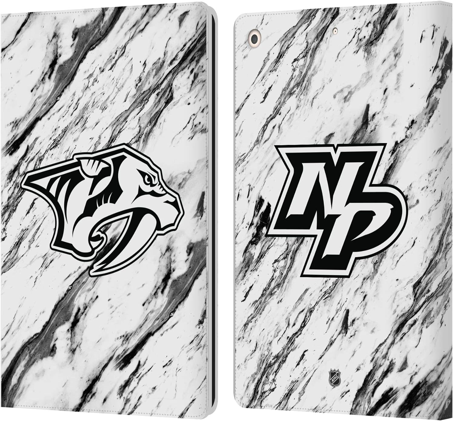 NHL Marble Nashville Predators Leather Wallet Case for iPad 10.2