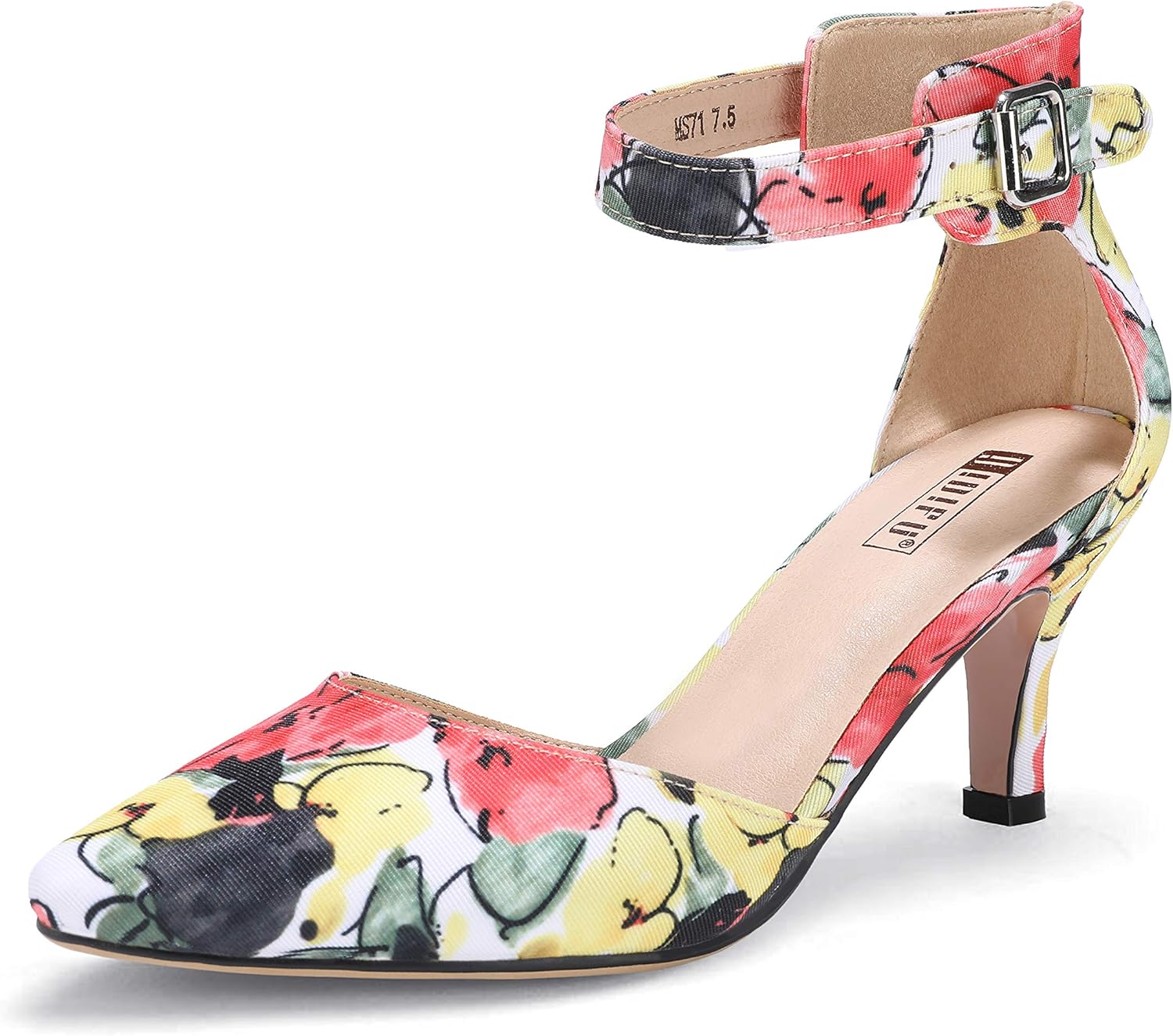 IDIFU Women's D'Orsay Pumps Low Kitten Heels for Dressy Occasions