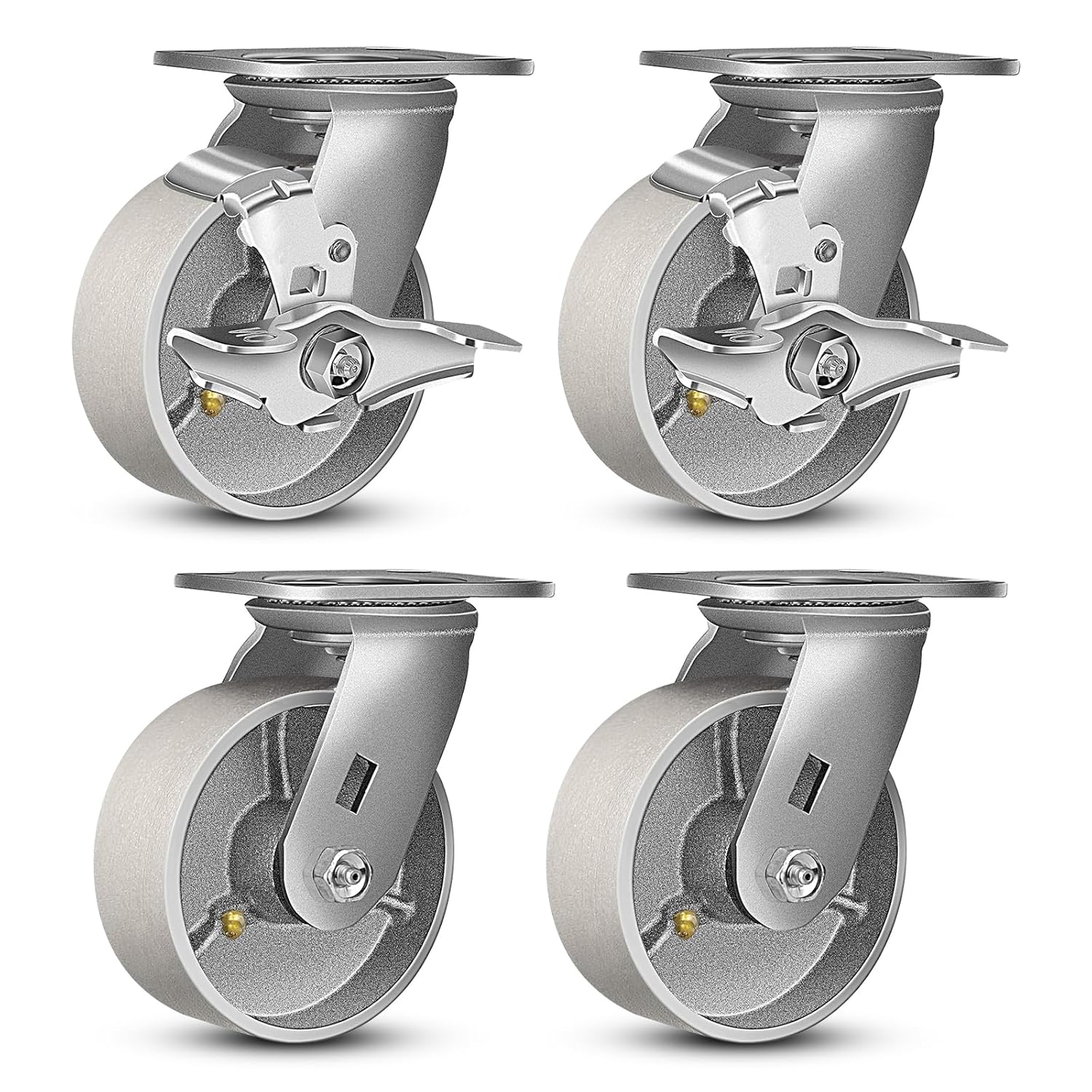 5in Heavy Duty Industrial Casters Set of 4 for Tough Use