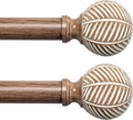Wood Grain Curtain Rods 1 in Diameter 72-144 in - 2 Pack
