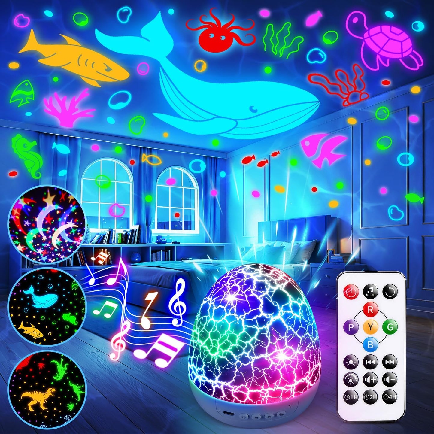 Baby Sound Machine Night Light Projector with 15 Sounds