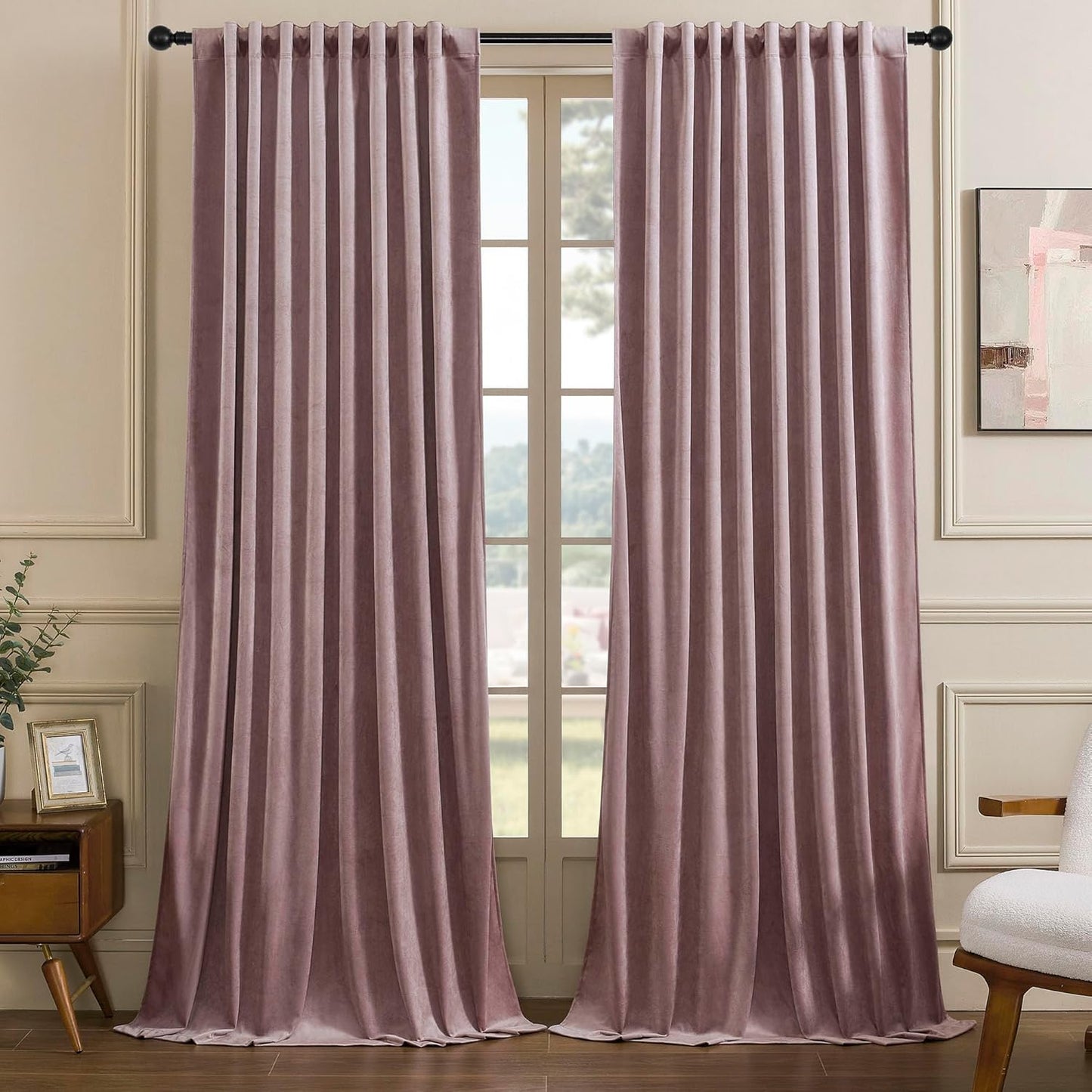 Luxurious Dusty Pink Velvet Blackout Curtains for Any Room