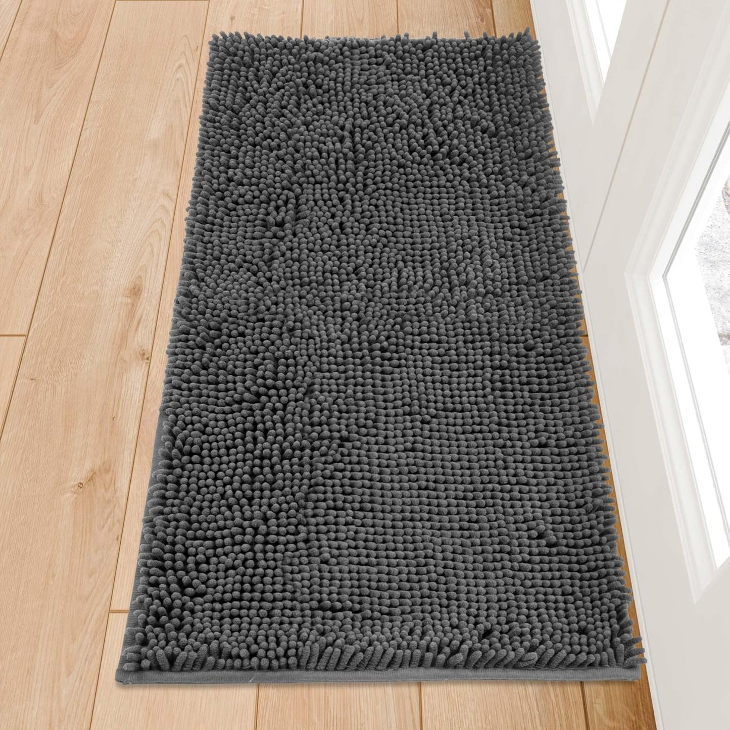Chenille Absorbent Front Door Mat for Muddy Paws and Dirt