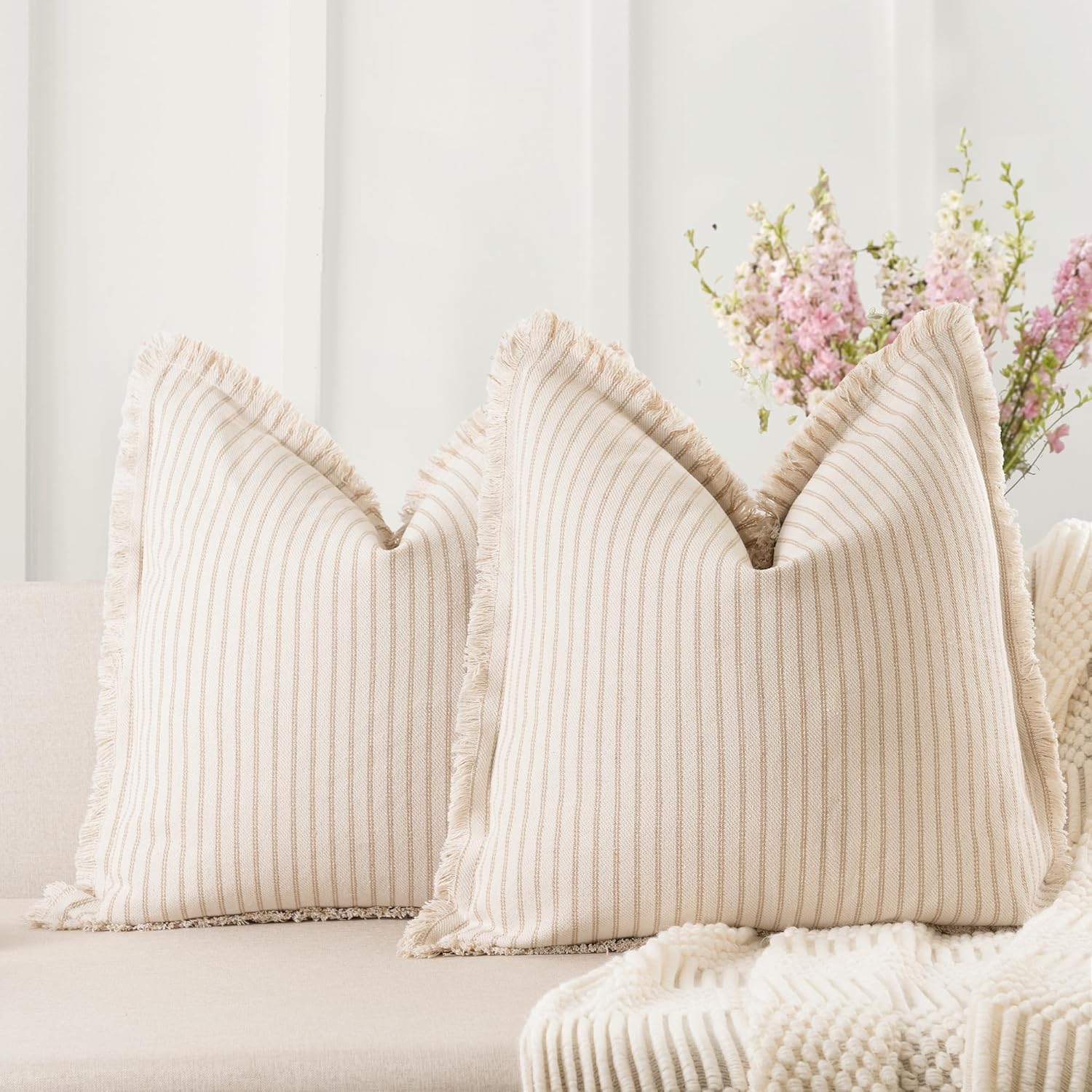 ZWJD Throw Pillow Covers 24x24 Set of 2 for Chic Decor