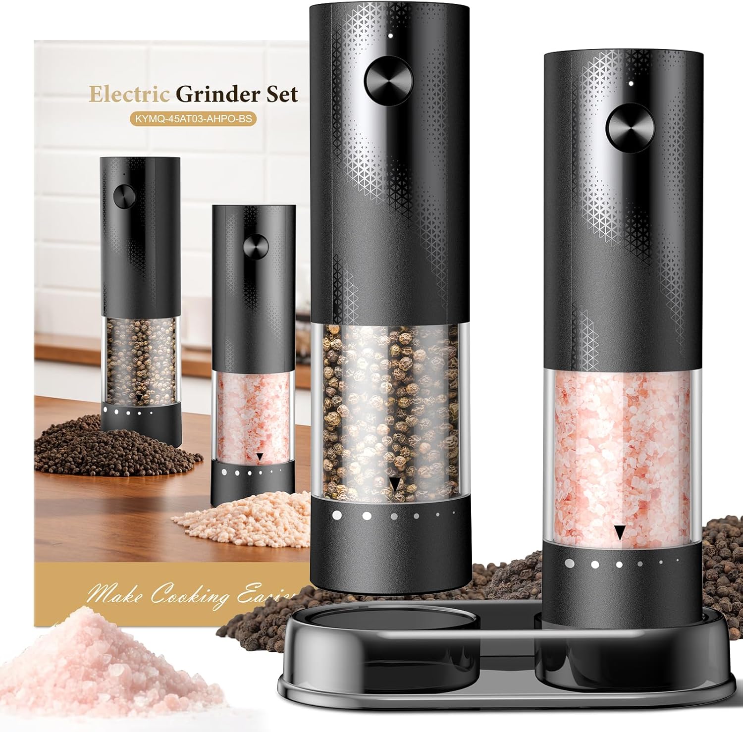Electric Salt and Pepper Grinder Set - Rechargeable Kitchen Tools