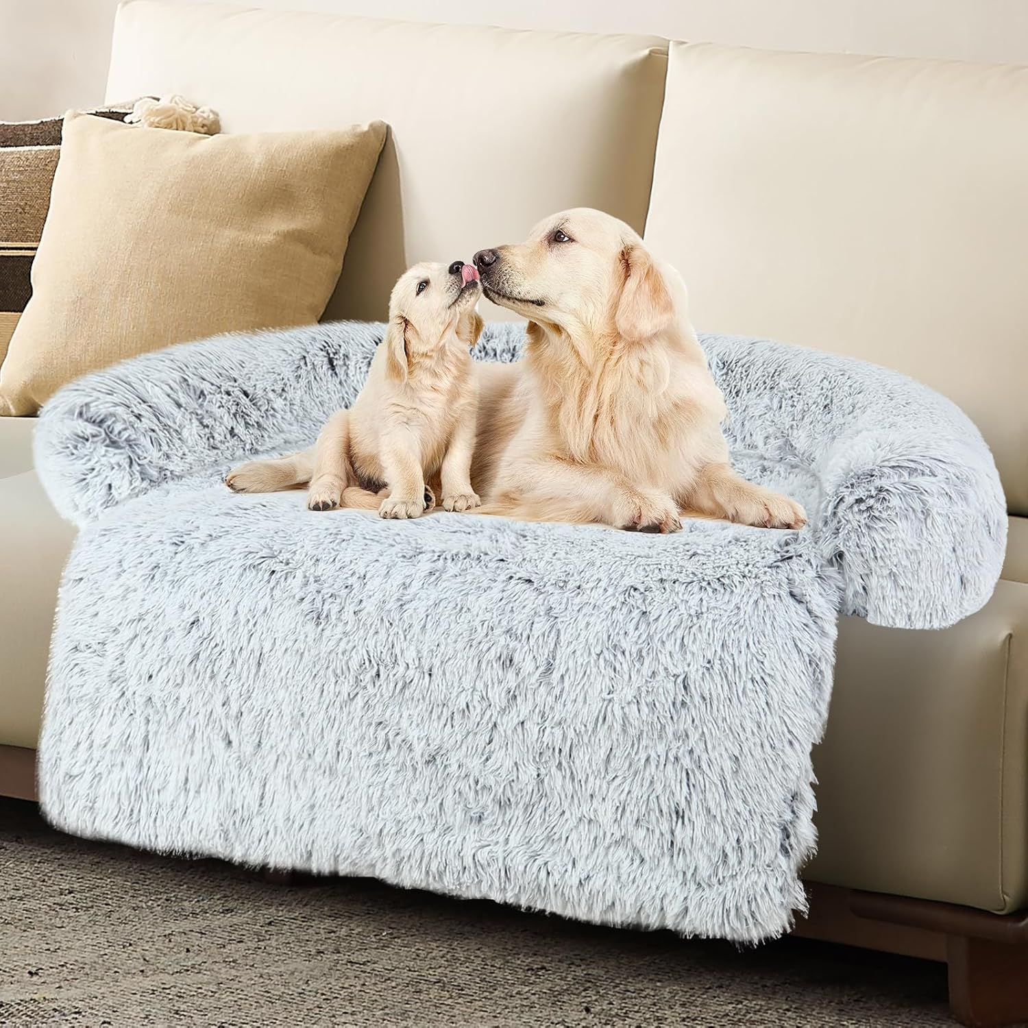 Luxurious Dog Couch Bed Protector with Memory Foam Comfort