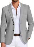 Mens Casual Knit Blazer Two Button Sport Coat - Lightweight Fit