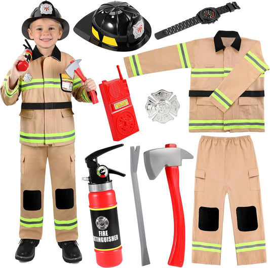 GIFTINBOX Firefighter Costume for Boys with Accessories for Fun