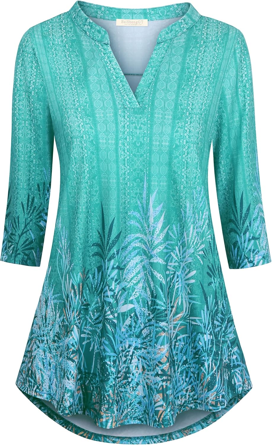 BAISHENGGT Womens Tunics Notch V Neck Tops for Every Occasion