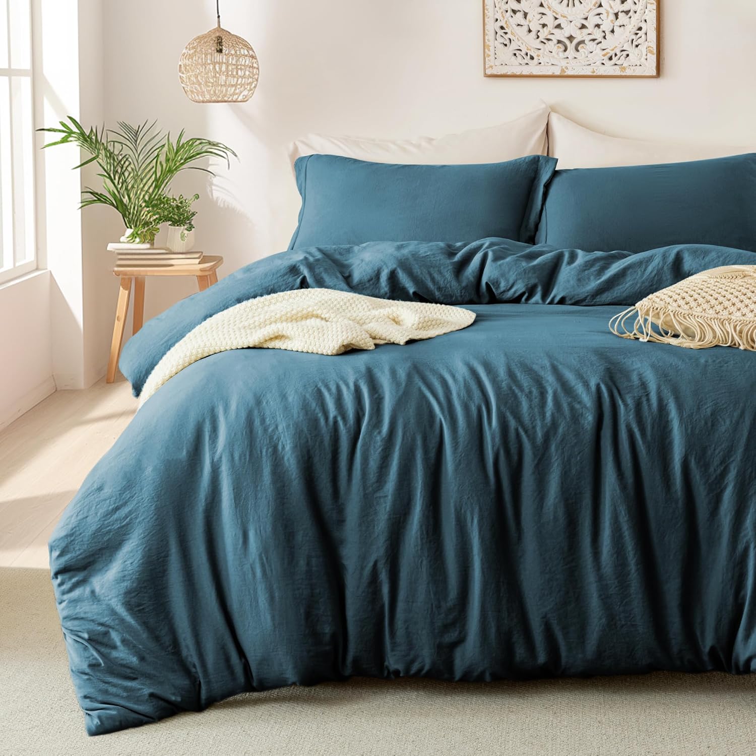 MILDLY Super Soft Duvet Cover Set in Peacock Blue for Comfort