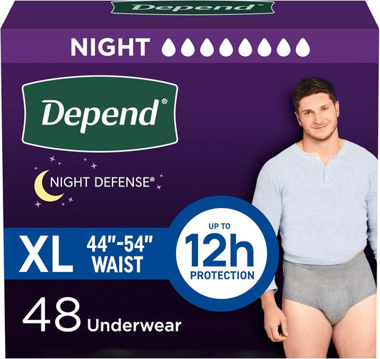 Depend Night Defense Adult Diapers for Men, Overnight Protection