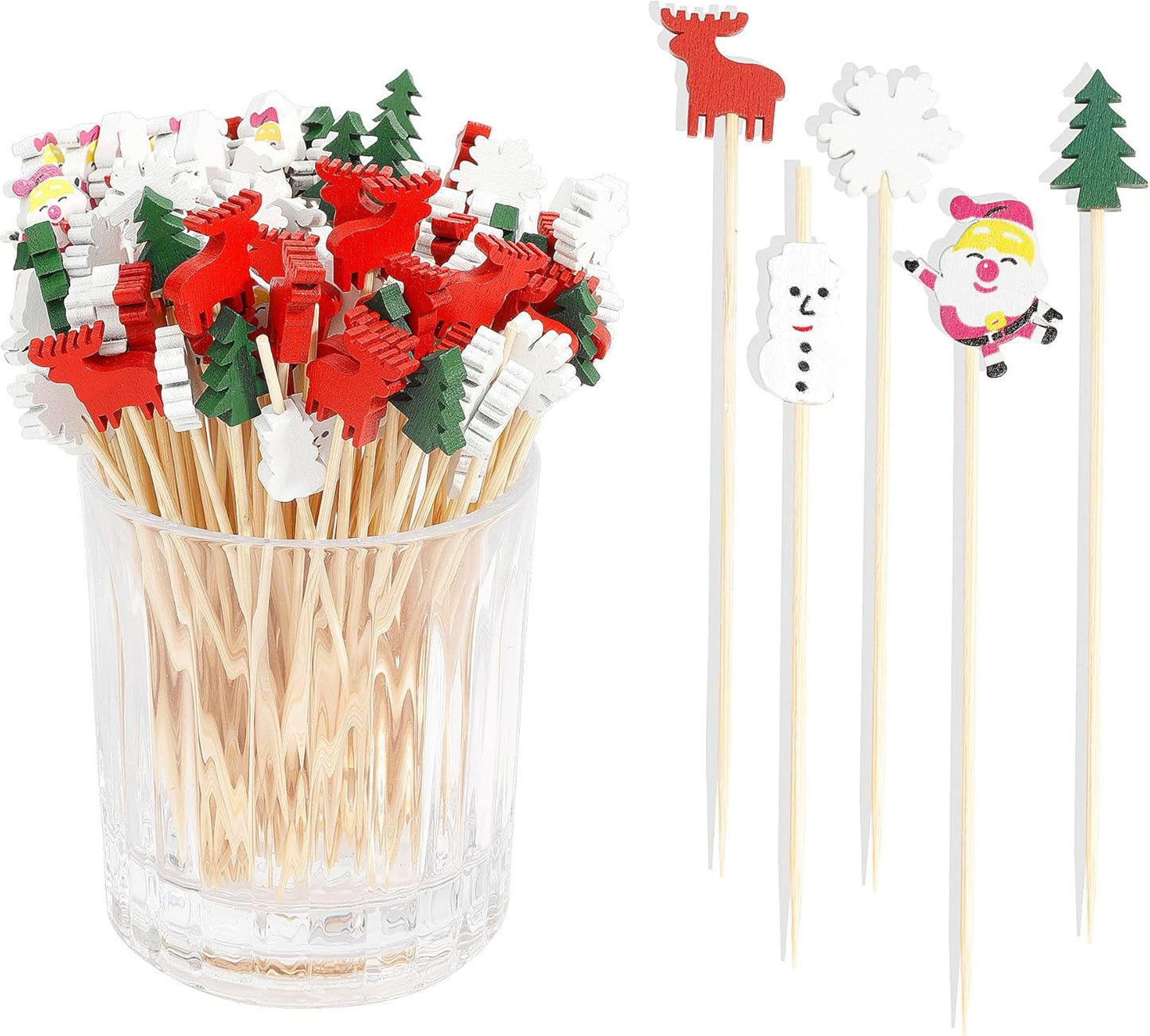 Festive 200pcs Christmas Toothpick Set