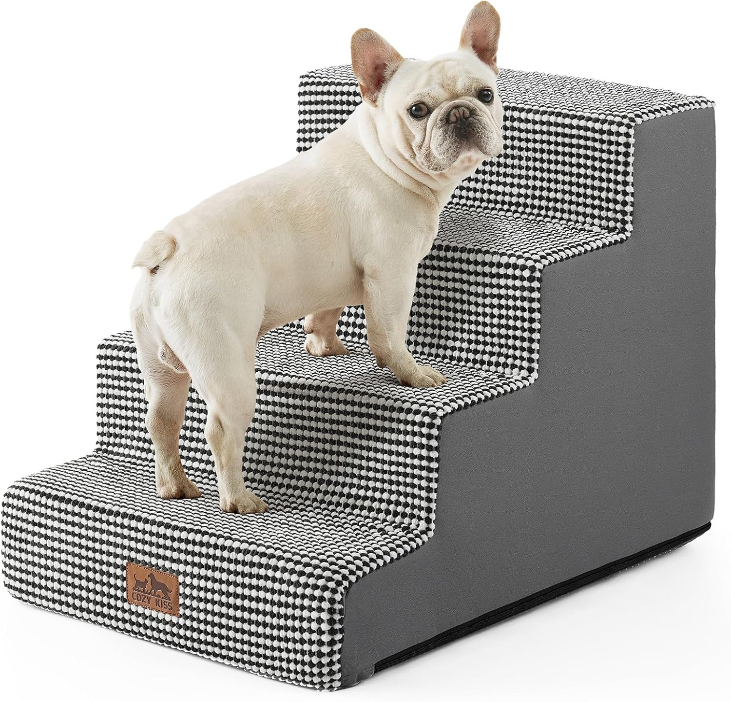 Dog Stairs for Small Dogs, 4 Tier Wider Pet Steps for Comfort