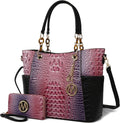 MKF Collection Tote Bag for Women - Bonita Croc-Embossed Tote