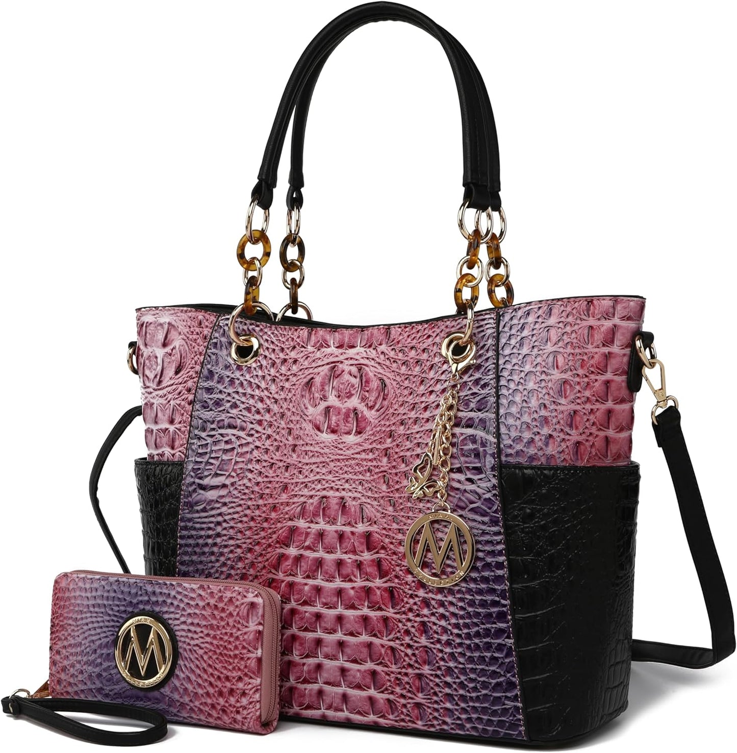 Stylish Vegan Leather Tote Bag with Wallet for Women