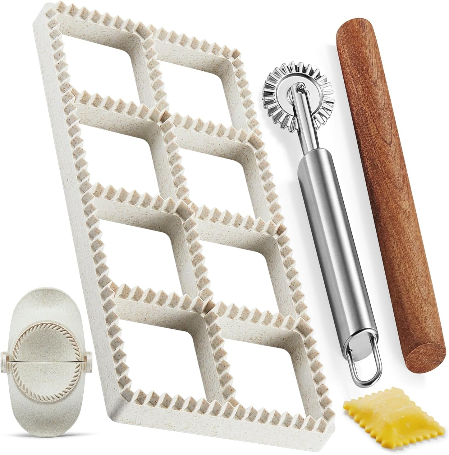 MUMSUNG Ravioli Maker Set - Easy Homemade 1.85 Squares, Empanadas, and More