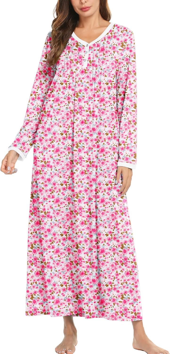 Ekouaer Cotton Nightgowns for Women - Soft Comfy Nightdress