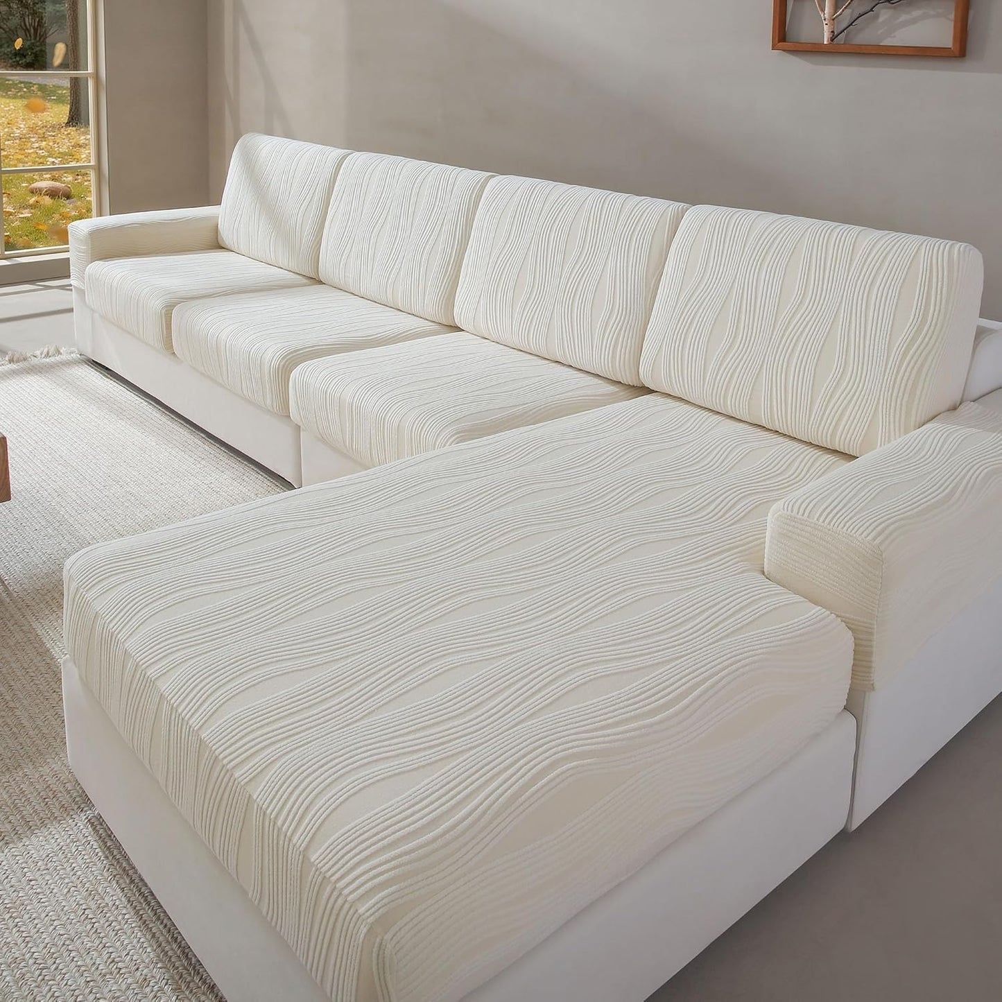 Super Stretch Washable Couch Cushion Covers for L Shaped Sofa