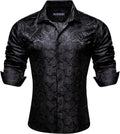 Men's Silk Paisley Floral Button Down Shirt - Elegant Western Style