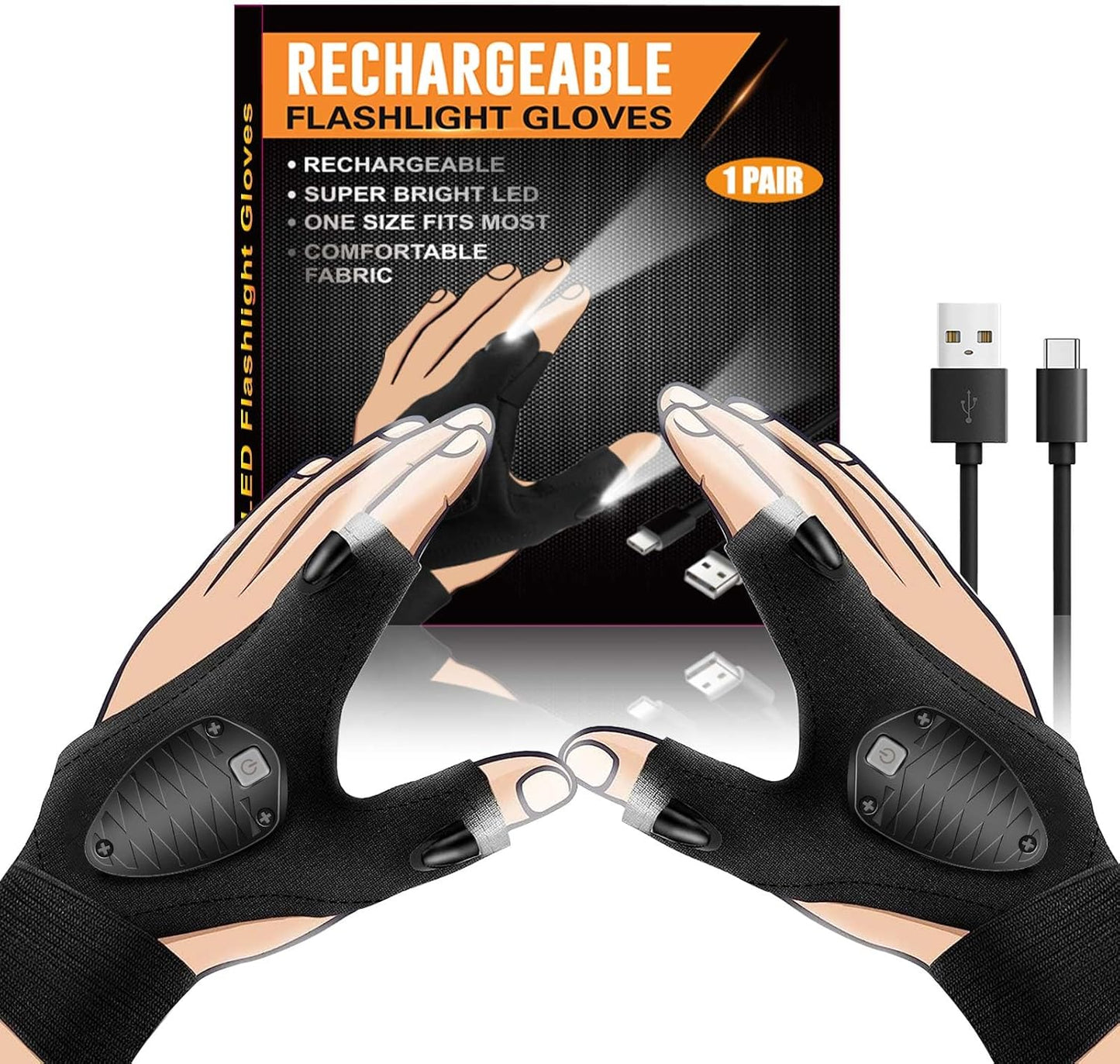 Hands-Free LED Glove Lights for Men - MOIPEJO