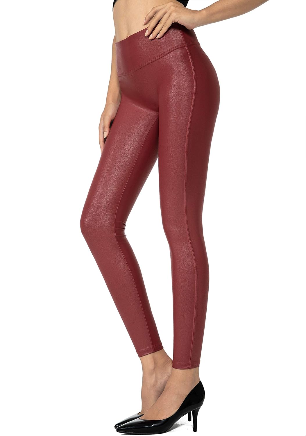 SANTINY Women's Faux Leather Leggings for Stylish Comfort