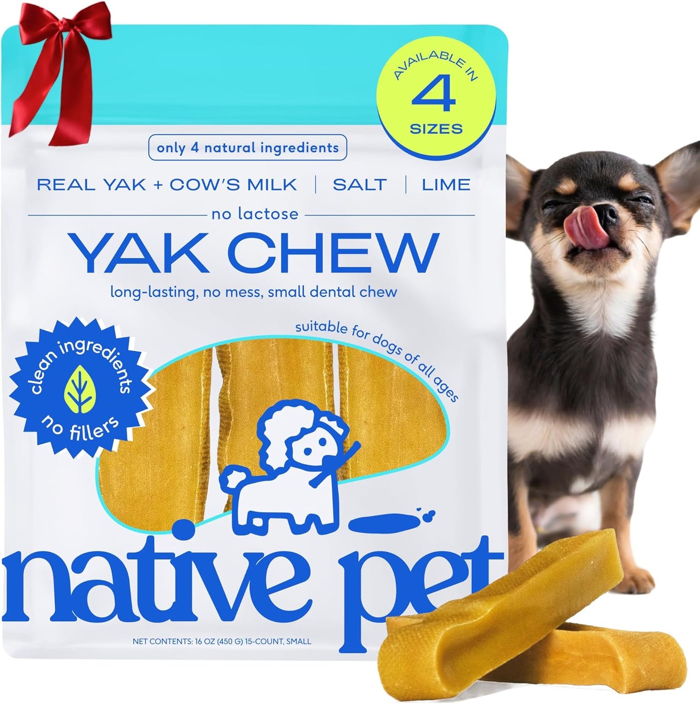 Yak Cheese Dog Chews for Small Breeds - Long Lasting Treats