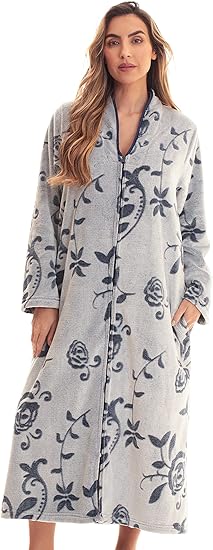 Just Love Plush Zipper Lounger Solid Robe for Ultimate Comfort
