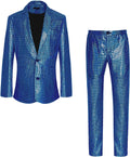 Men's 70s Disco Outfit Rainbow Suit Sequin Jacket and Pants - Party