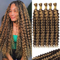 Human Braiding Hair Deep Water Wave Bulk 160g 18in P4/27 Curly - Boho