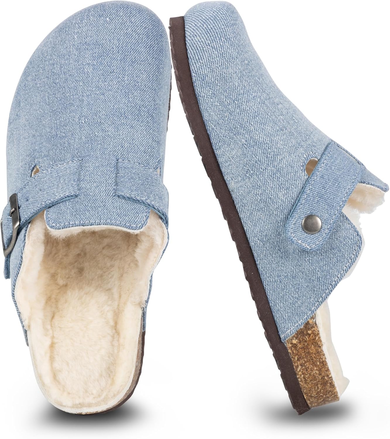 Women's Suede Clogs Slip-On Buckle Slides for All-Day Comfort