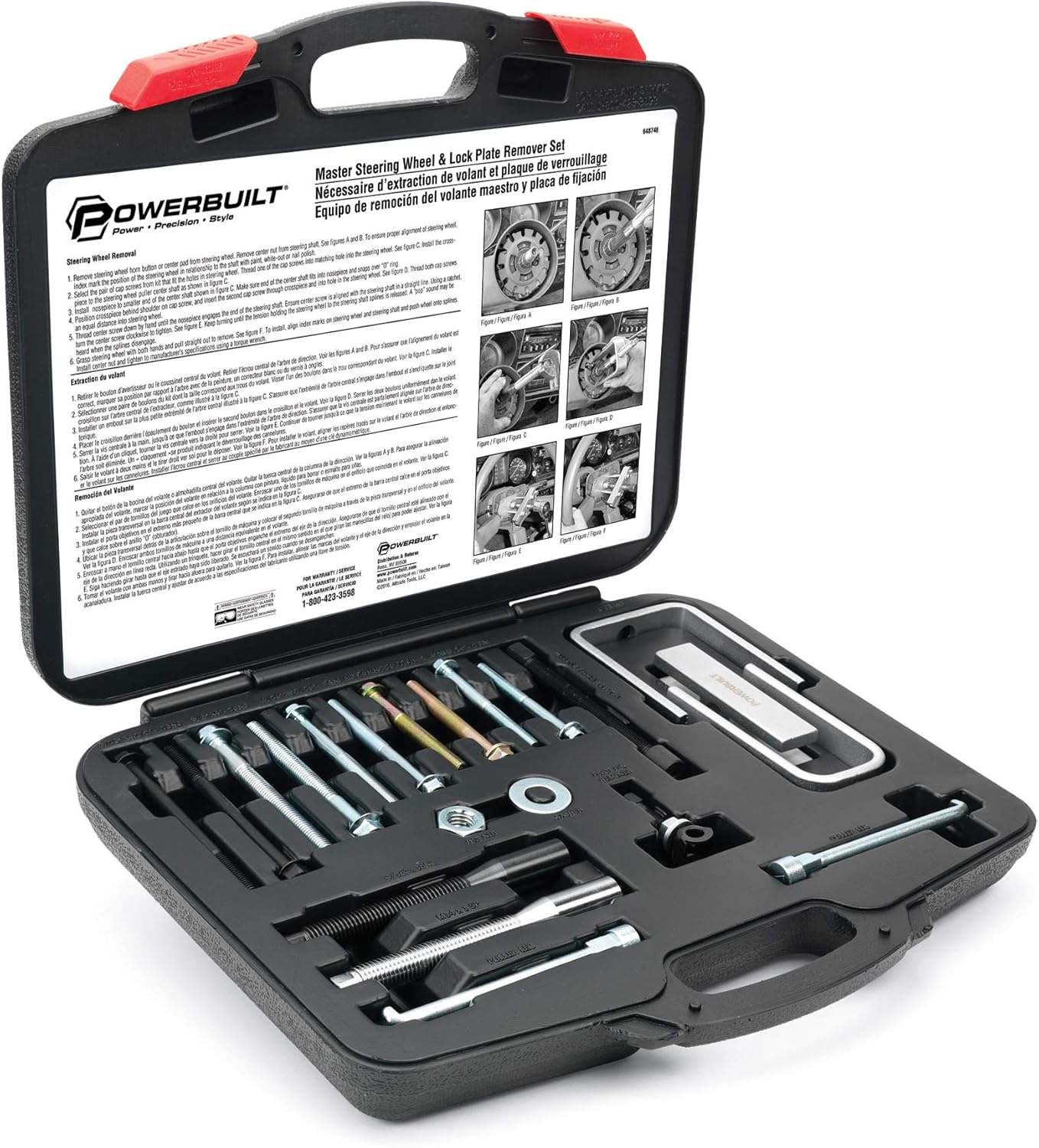 Powerbuilt Master Steering Wheel Puller Kit for Car Repairs