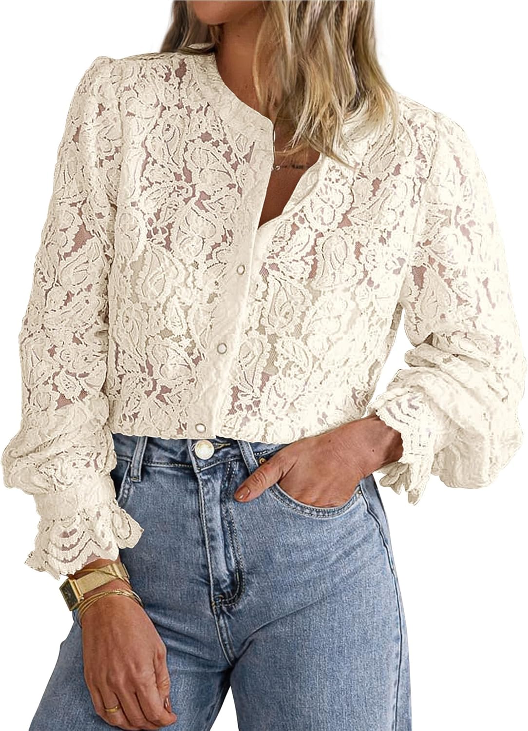 PRETTYGARDEN Women's Dressy Casual Lace Blouse for All Occasions