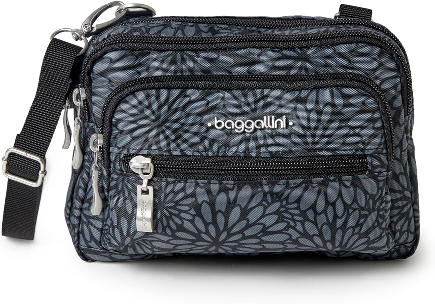 Baggallini Triple Zip Small Crossbody Bag for Women - Versatile Style