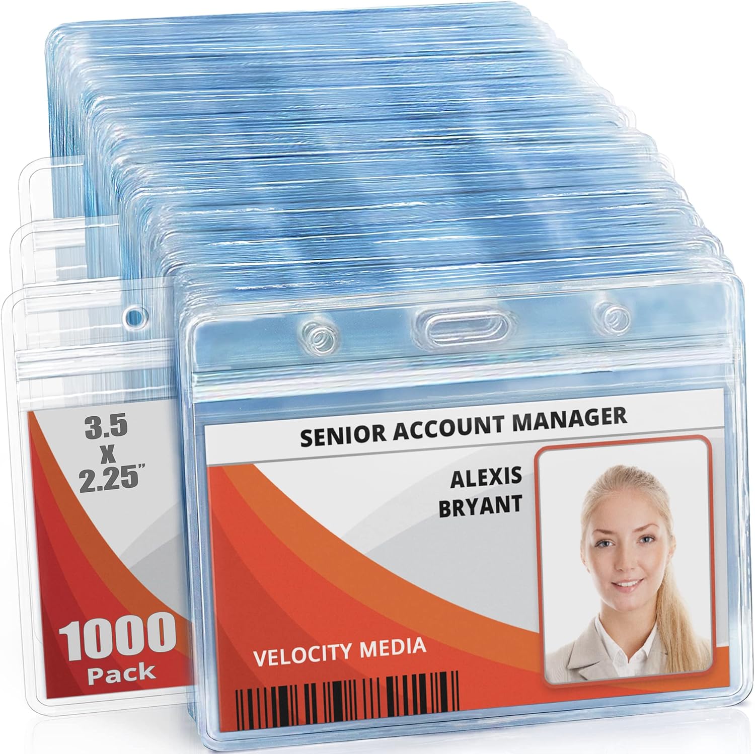 Mifflin Horizontal ID Name Badge Holder - Waterproof, 1000 Pack