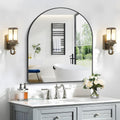 Arched Mirror 36x40 in Black Frame - Modern Wall Mirror