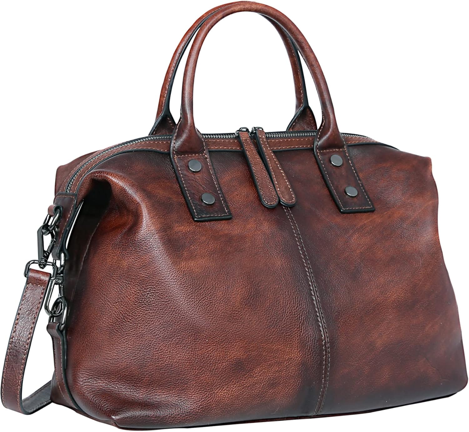 Iswee Genuine Leather Satchel Tote Bag for Everyday Use
