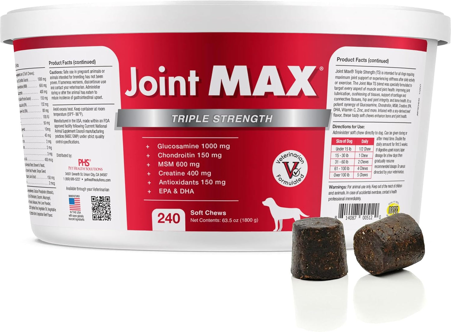Joint MAX TS Joint Supplement for Dogs - Pain Relief Chews