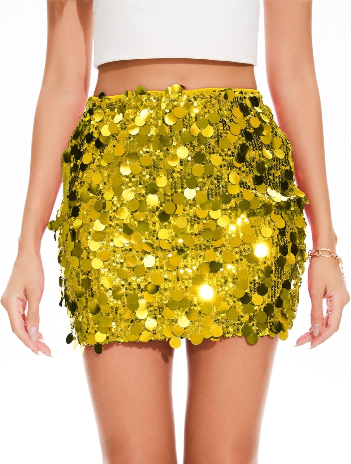 KASBAH Sequin Mini Skirt for Women - Sparkly Bodycon Style