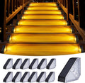 KINKAI Solar Step Lights - 12 Pack Stylish Outdoor Stair Lighting