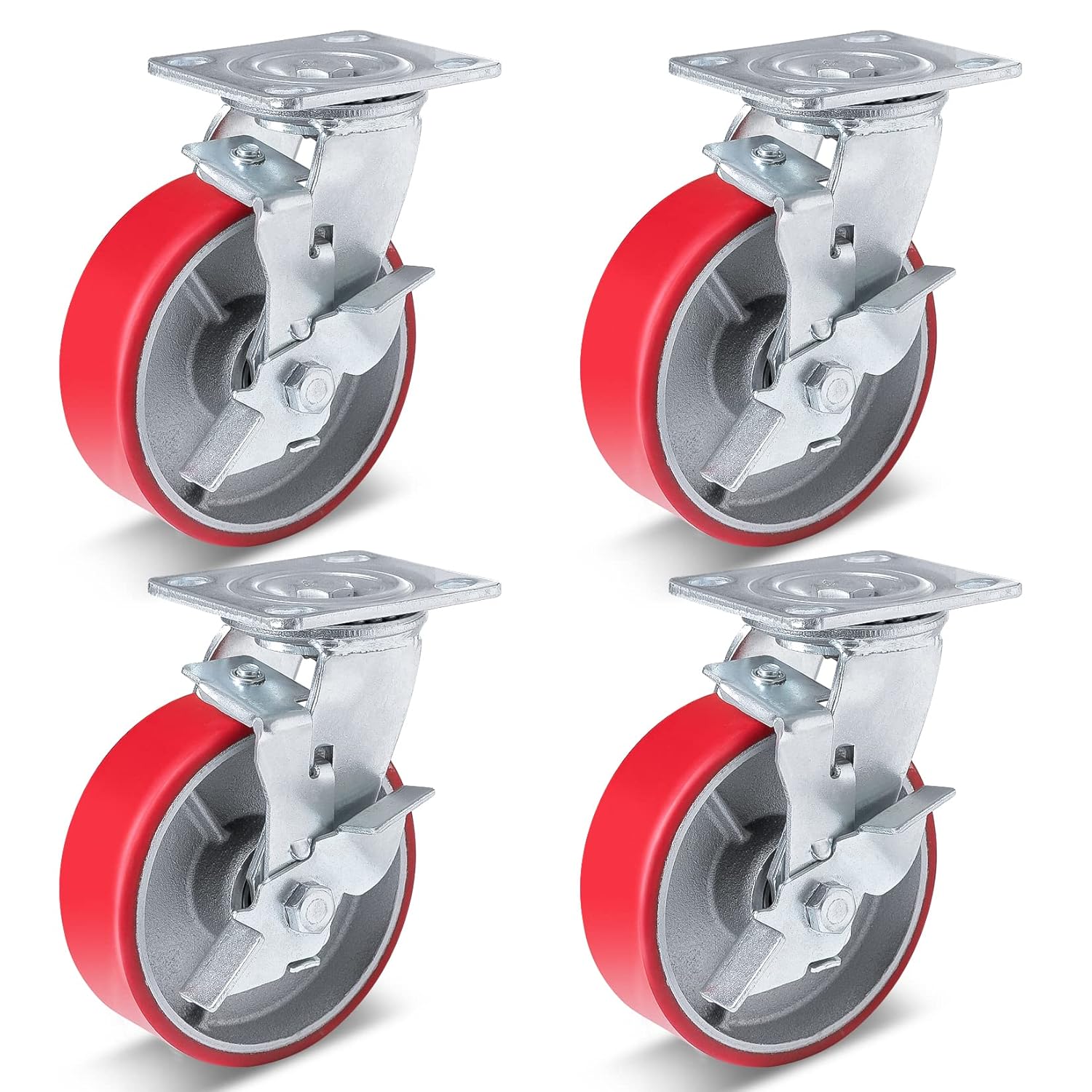 Nefish 6 Inch Heavy Duty Industrial Casters Set for Workbench