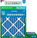 20x24x2 Air Filter MERV 13 Optimal Smoke & Allergy Defense - 2-Pack