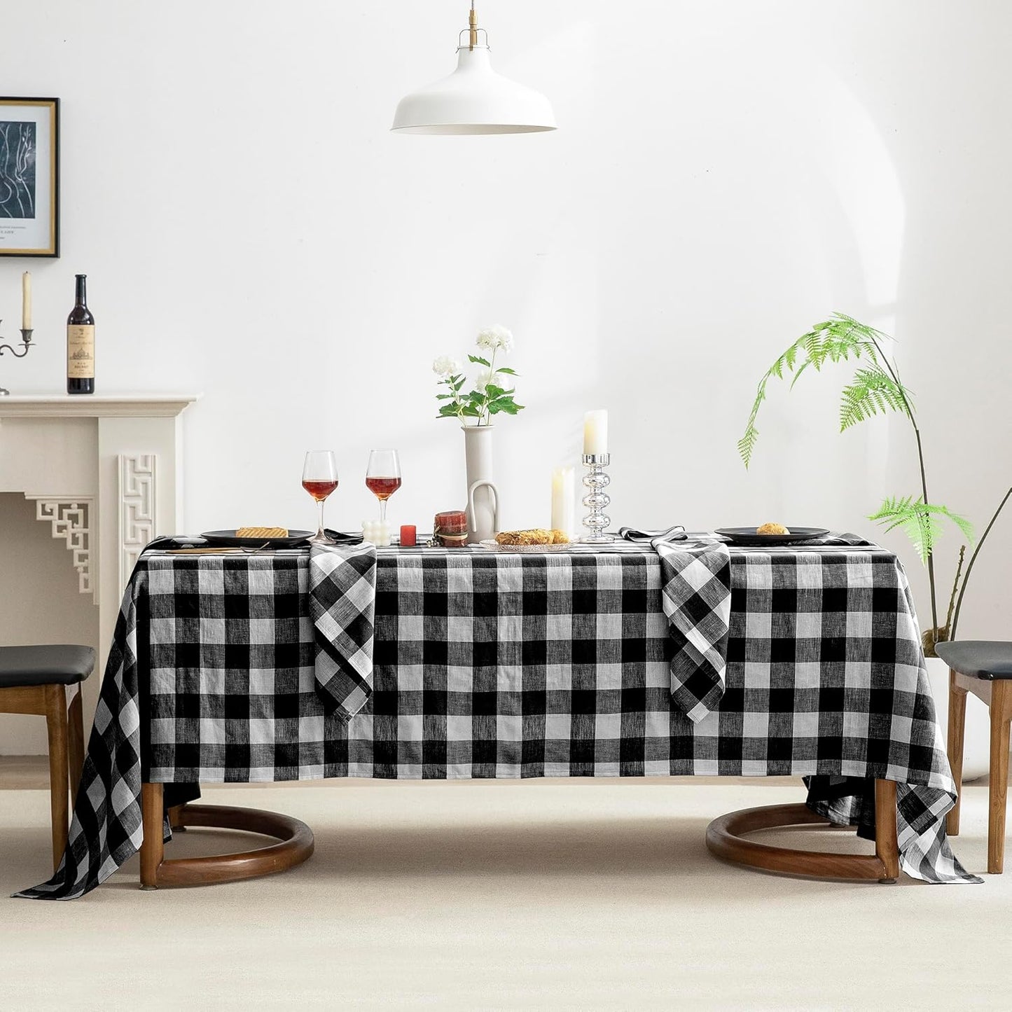 EVERLY 100% Yarn-Dyed Linen Tablecloths for Dining Events
