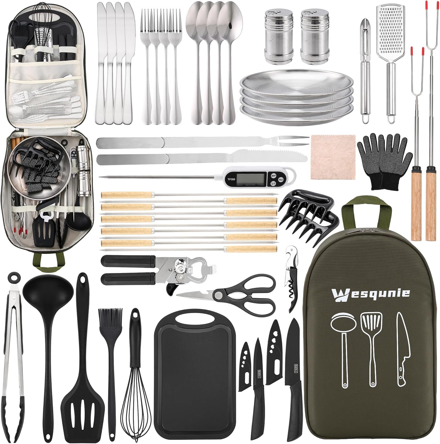 Camping Essentials Cookware Set - Complete 50 pcs Cooking Kit