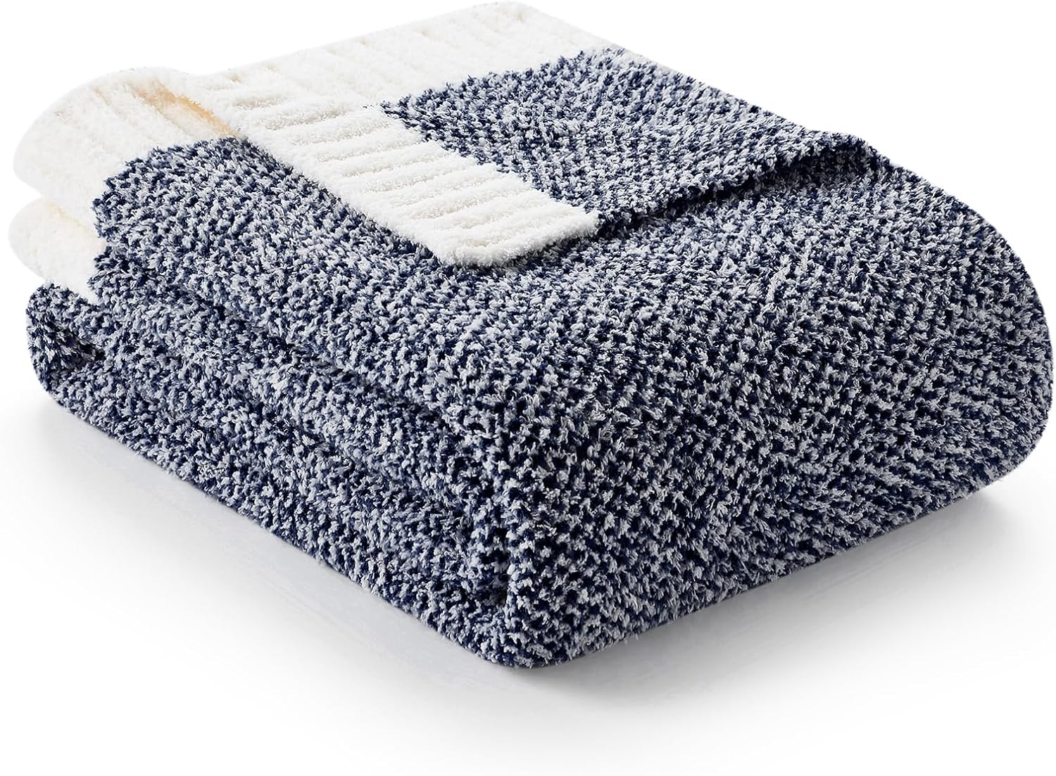 Snuggle Sac Heather Navy Twin Size Blanket - Cozy Microfiber Warmth