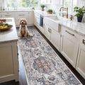 Hallway Washable Runner Rug 2 x 10 - Vintage Non Slip Kitchen Runner