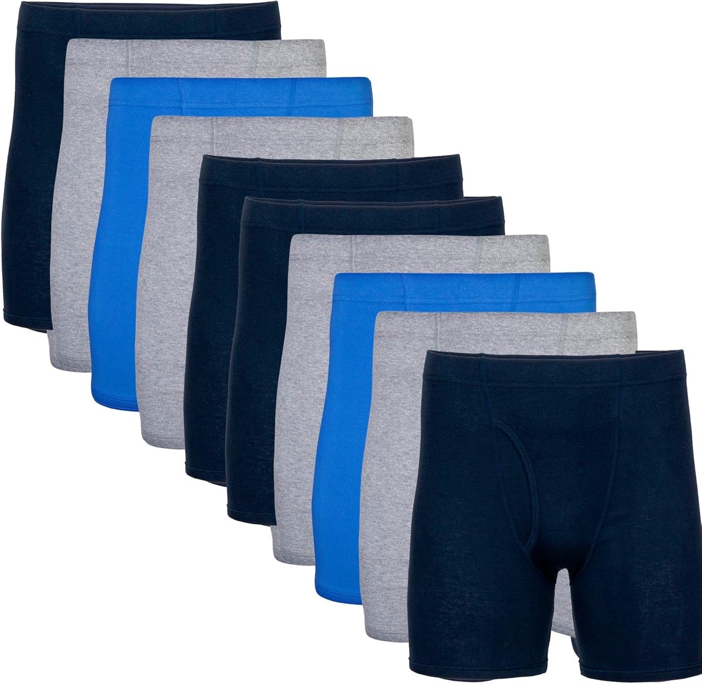Gildan Men's Underwear Covered Waistband Boxer Briefs Multipack
