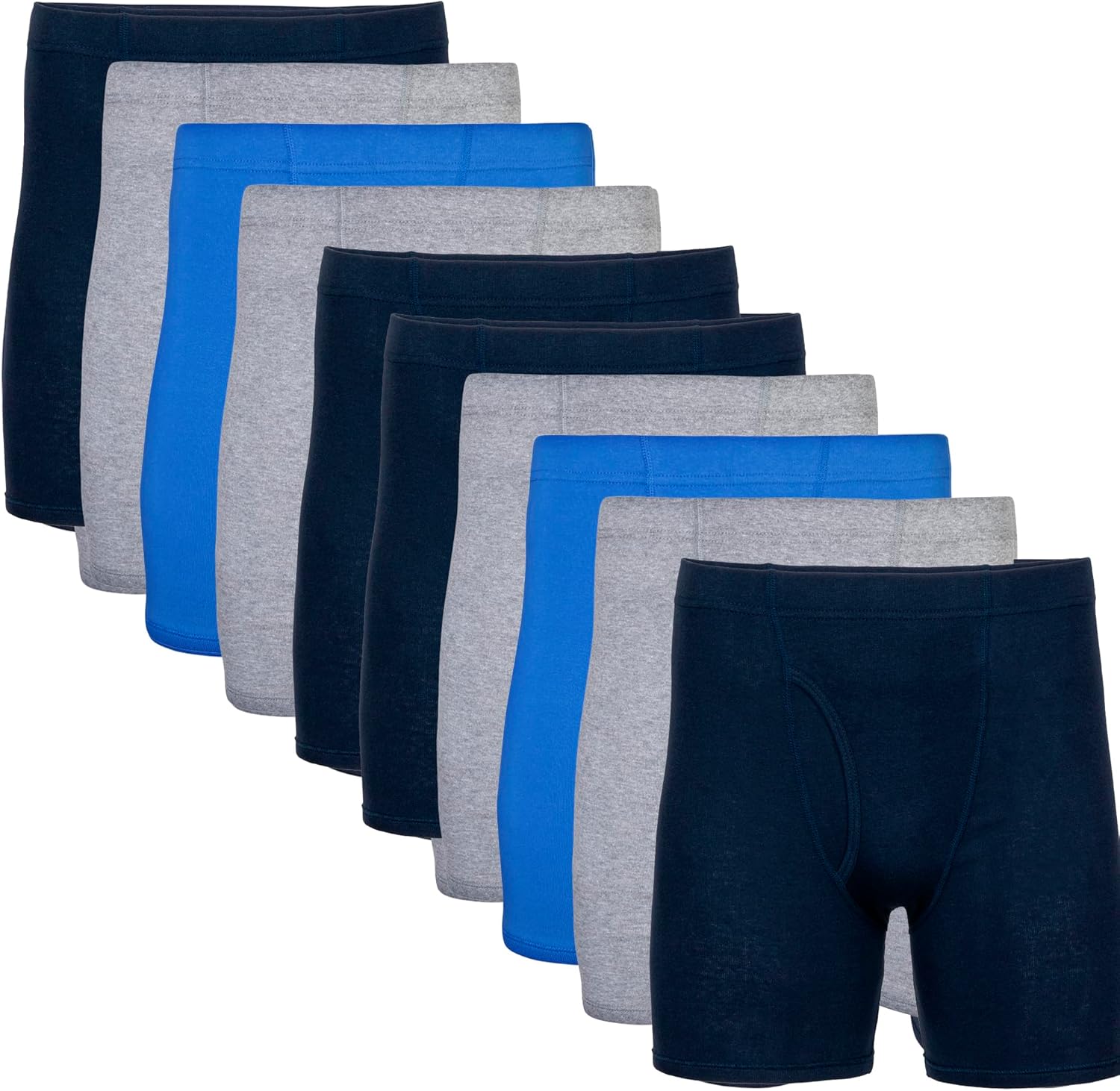 Gildan Men's Underwear Covered Waistband Boxer Briefs Multipack