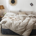 MooMee Bedding Duvet Cover Set Oversized Queen - Linen Look, Washed