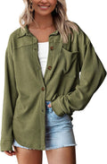 PRETTYGARDEN Women's Button Down Textured Stripe Shacket - Cozy