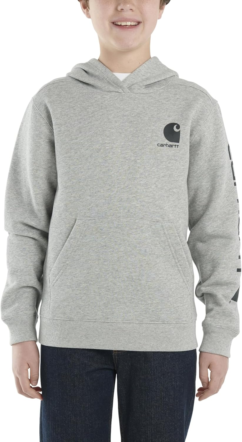 Carhartt Boys' Long Sleeve Hooded Sweatshirt for Comfort
